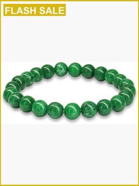 Healing Jade Beaded Bracelet - Adjustable Stretch Bracelet for Men Women -